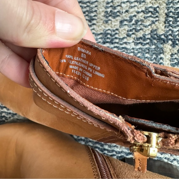 Lauren Ralph Lauren Damara Booties in Cognac Brown Leather & Suede size 8 - Picture 14 of 16